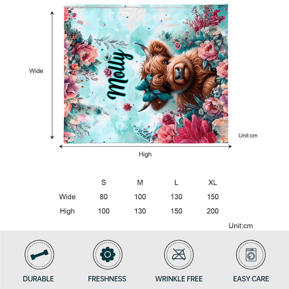 Cute Baby Cow - Personalized Blanket
