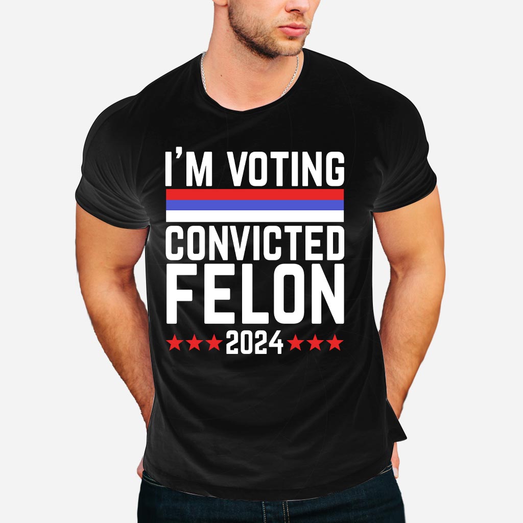 T-shirt « Je vote criminel condamné 2024 », T-shirt politique humoristique, T-shirt année électorale, T-shirt graphique sarcastique, T-shirt à message humoristique
