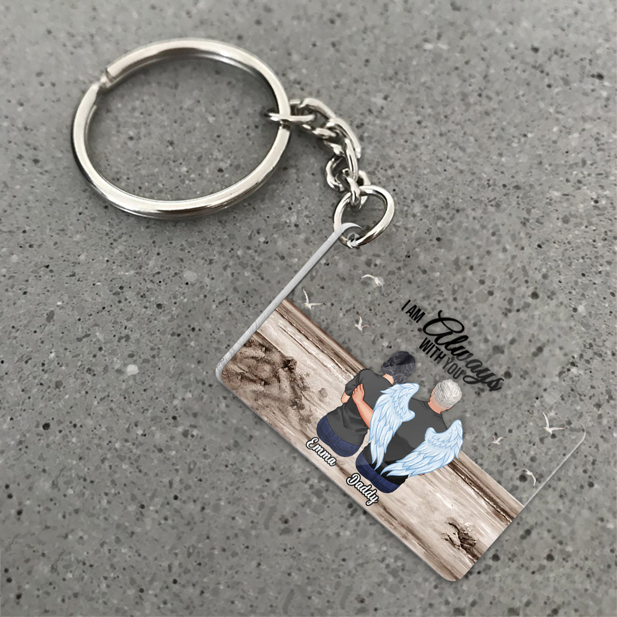 Je suis toujours avec toi - Porte-clés transparent commémoratif personnalisé « Je suis toujours avec toi »