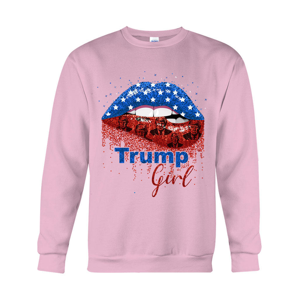 American Lips Trump Girl 2024 - T-shirt And Hoodie