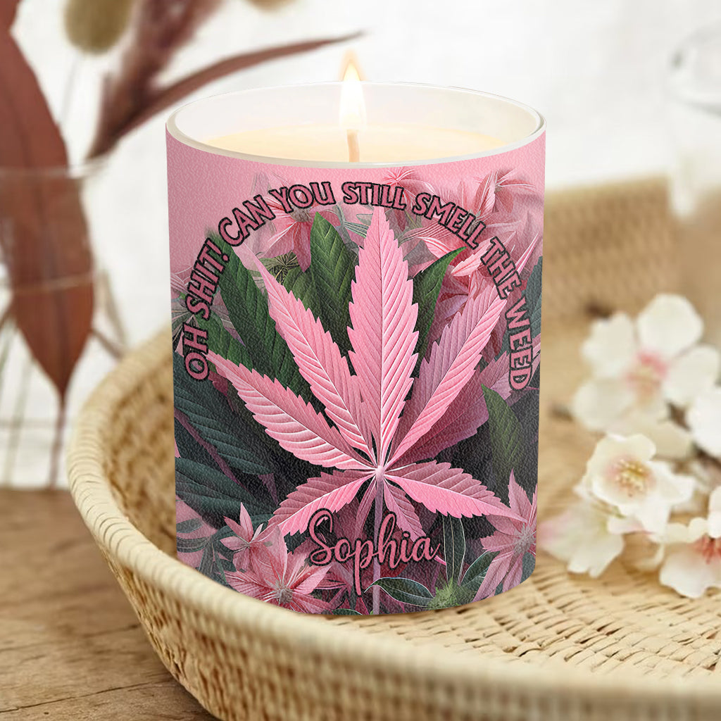 Pink In My Area - Personalized Weed Candle With Wooden Lid