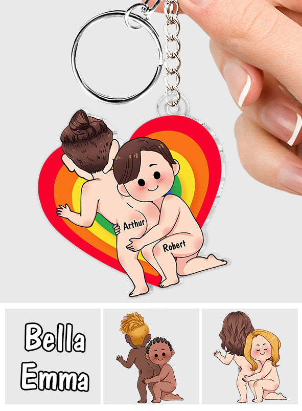 Love Is Love - Personalized LGBT Support Custom Shaped Keychain