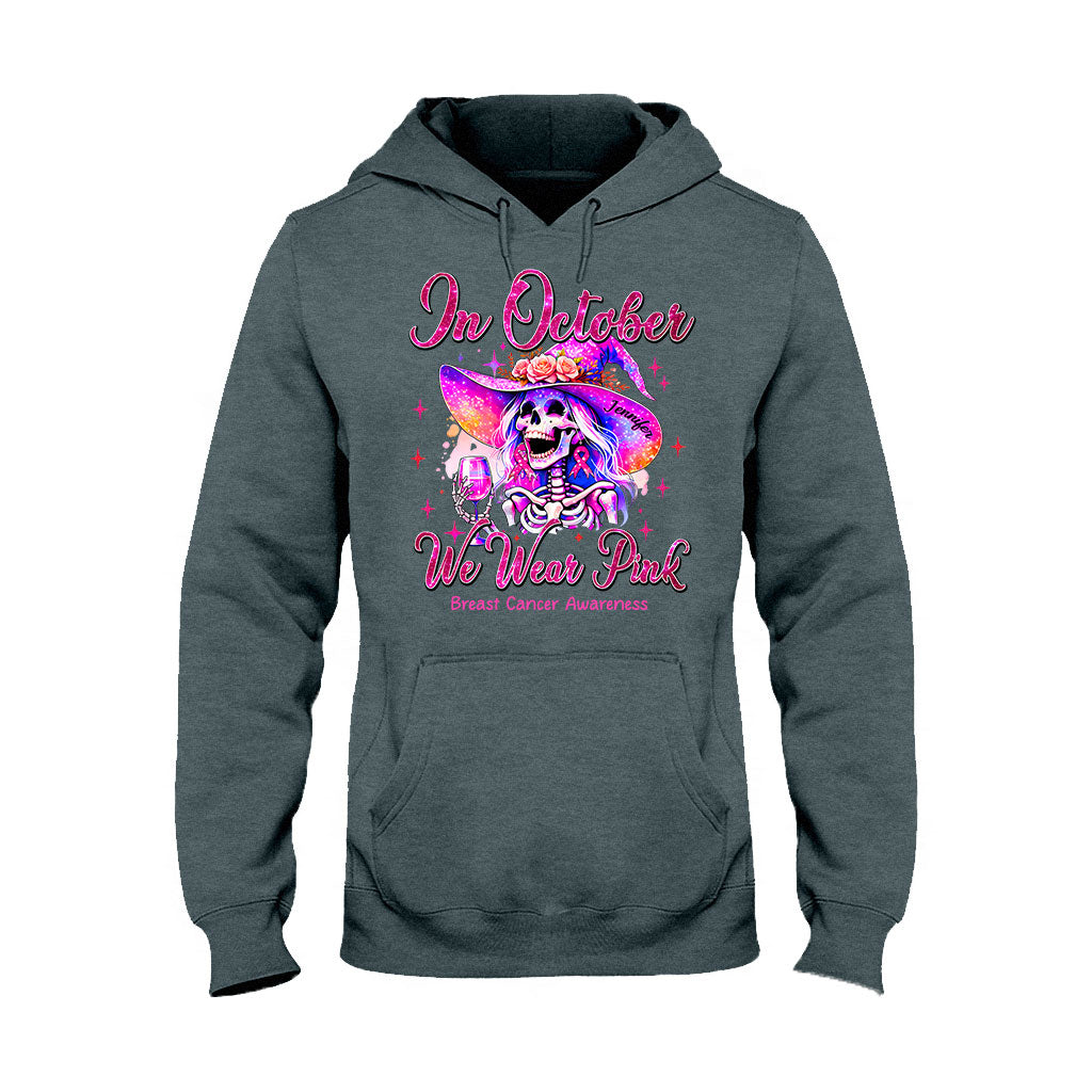 En octobre, on porte du rose - T-shirt et sweat à capuche personnalisés pour la sensibilisation au cancer du sein