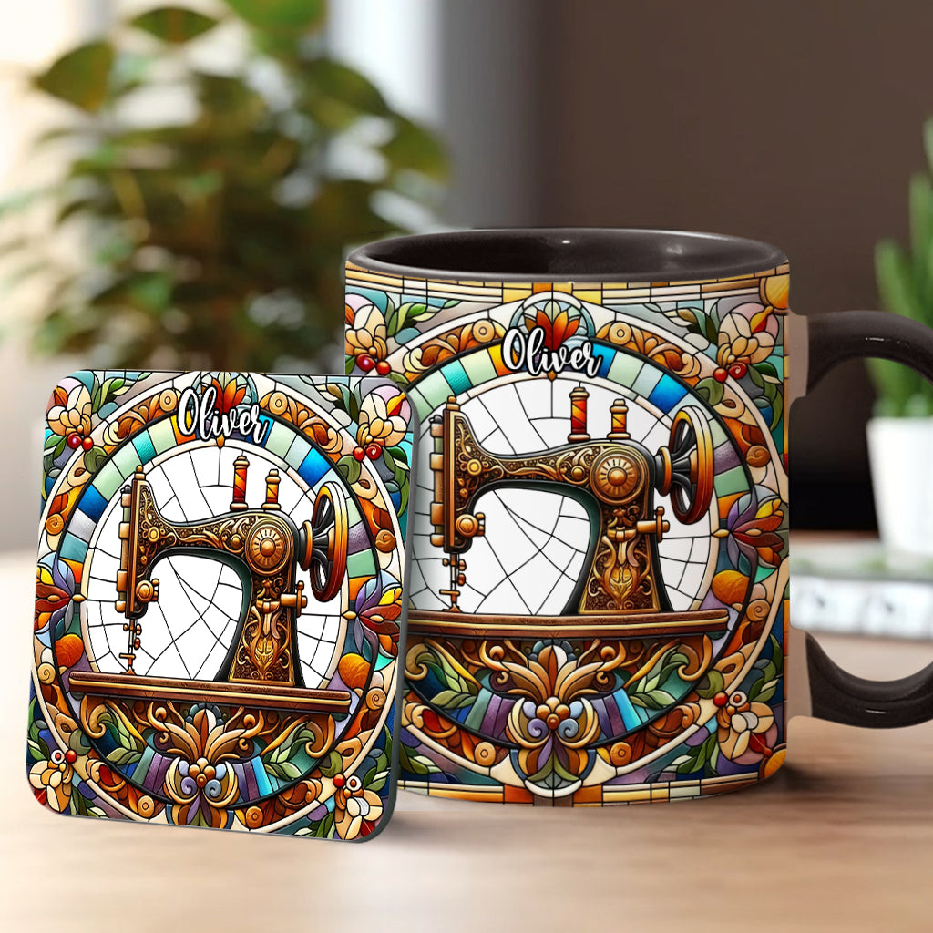 Mug personnalisé « Machine à coudre colorée » - Motif couture