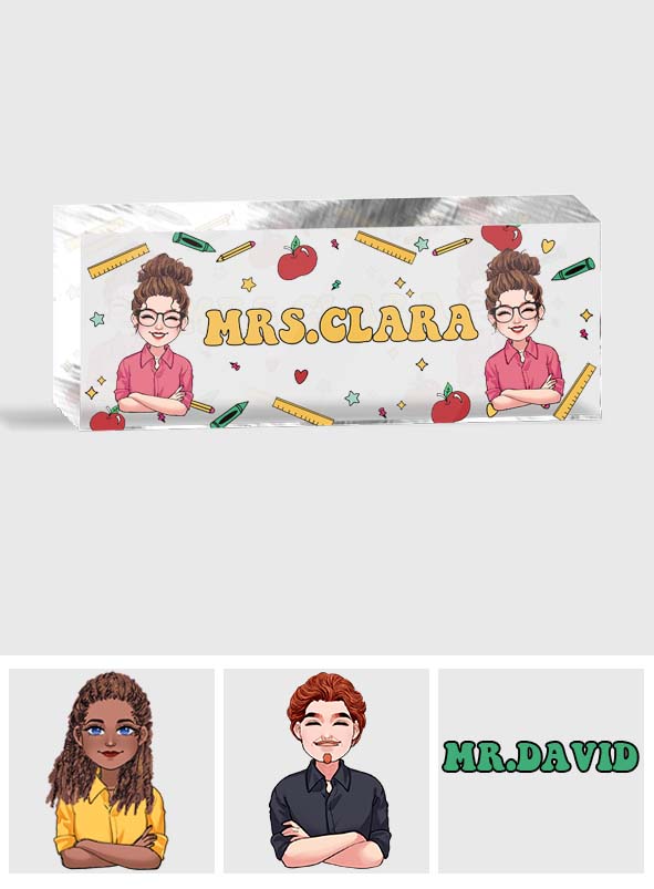 Plaque nominative personnalisée pour bureau d'enseignant - Plaque acrylique personnalisée en forme sur mesure