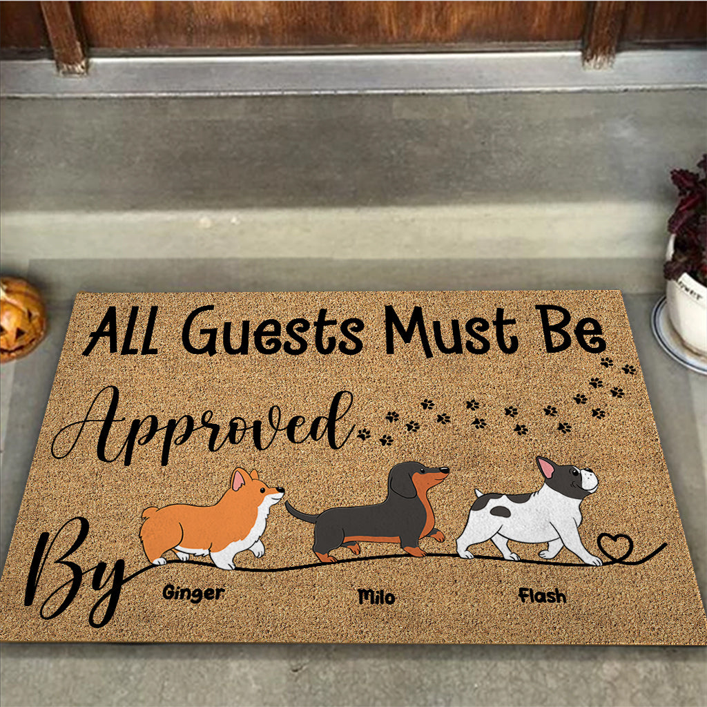 Tous les invités doivent être approuvés par - Tapis de porte personnalisé pour chien