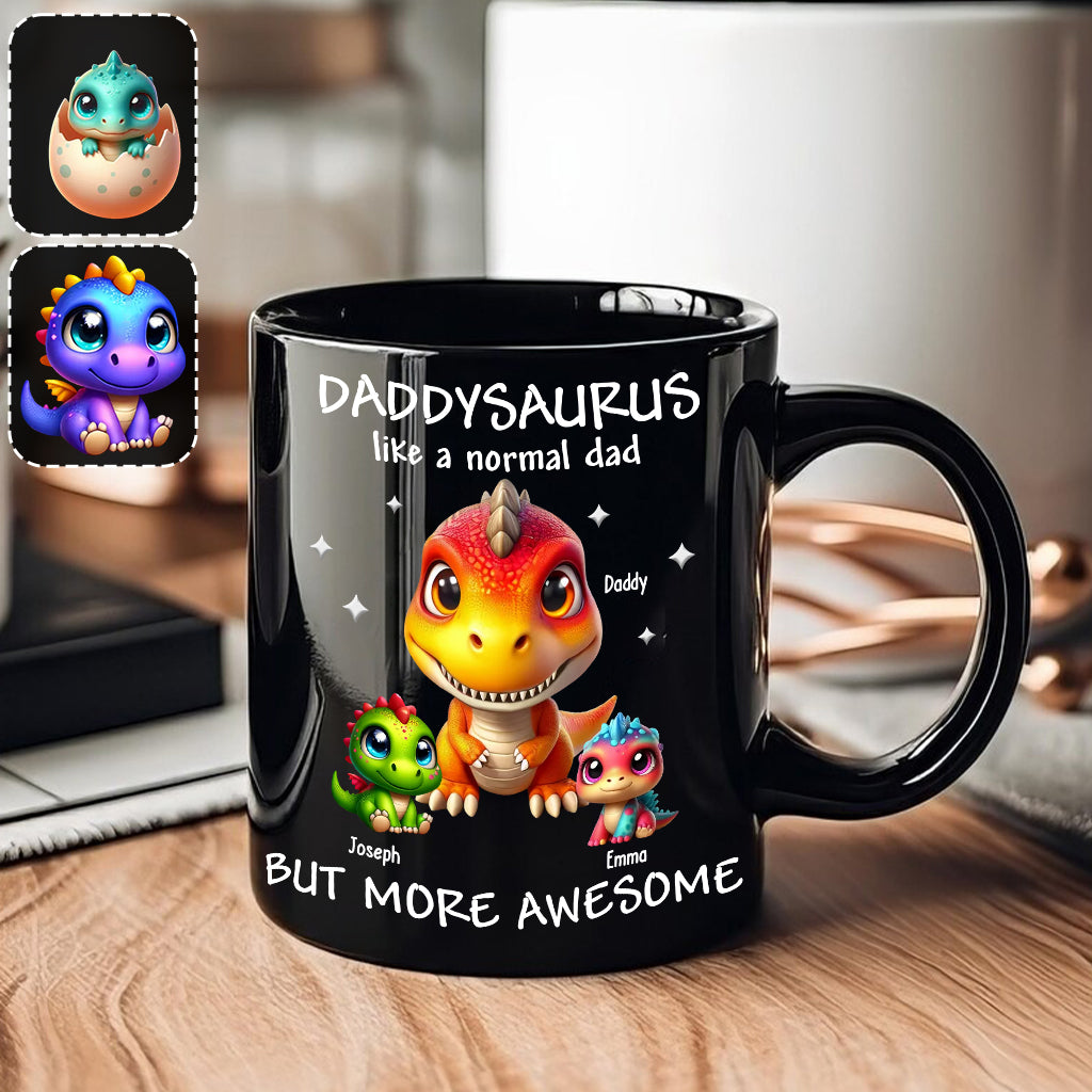 Mug personnalisé pour papa « Papa-Papa-Papa » en 3D avec dinosaures Grand-Papa-Papa –