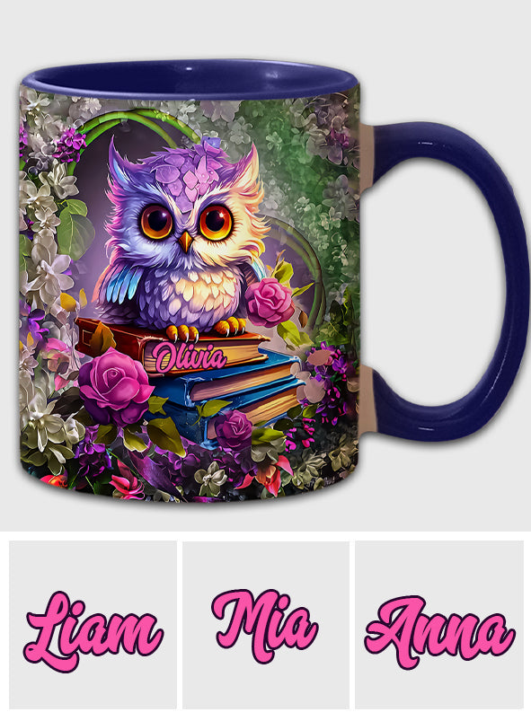 Beautiful Owl Book Lovers - Personalized Book Accent Mug