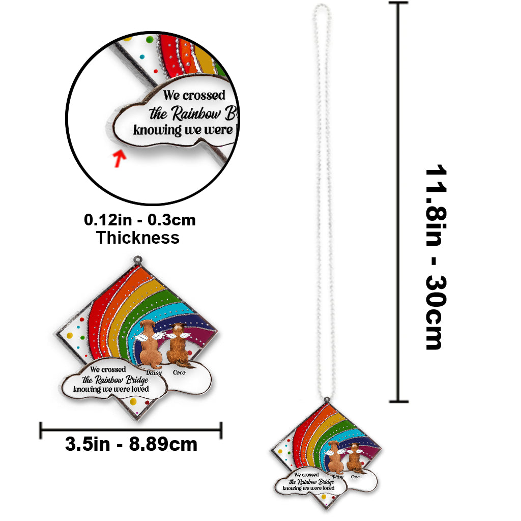 Rainbow Bridge Cat Dog Memorial - Personalized Dog Transparent Car Ornament
