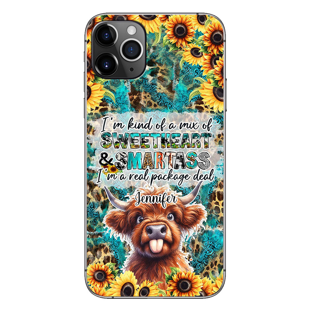 Sassy Highland Cow - Personalized Phone Case