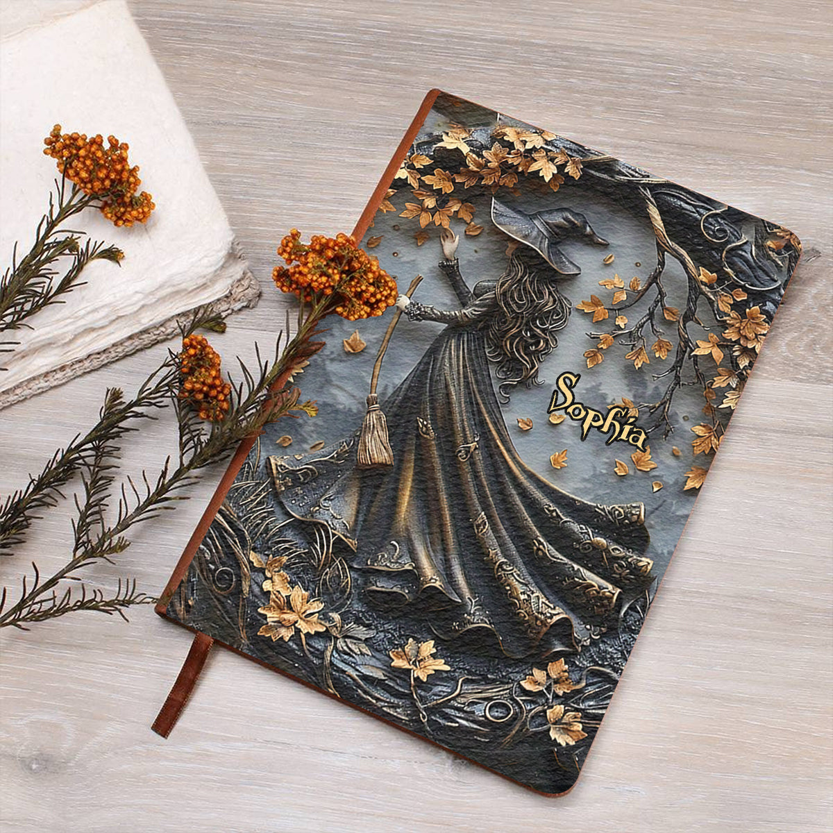 Beautiful Witch - Personalized Witch Leather Journal