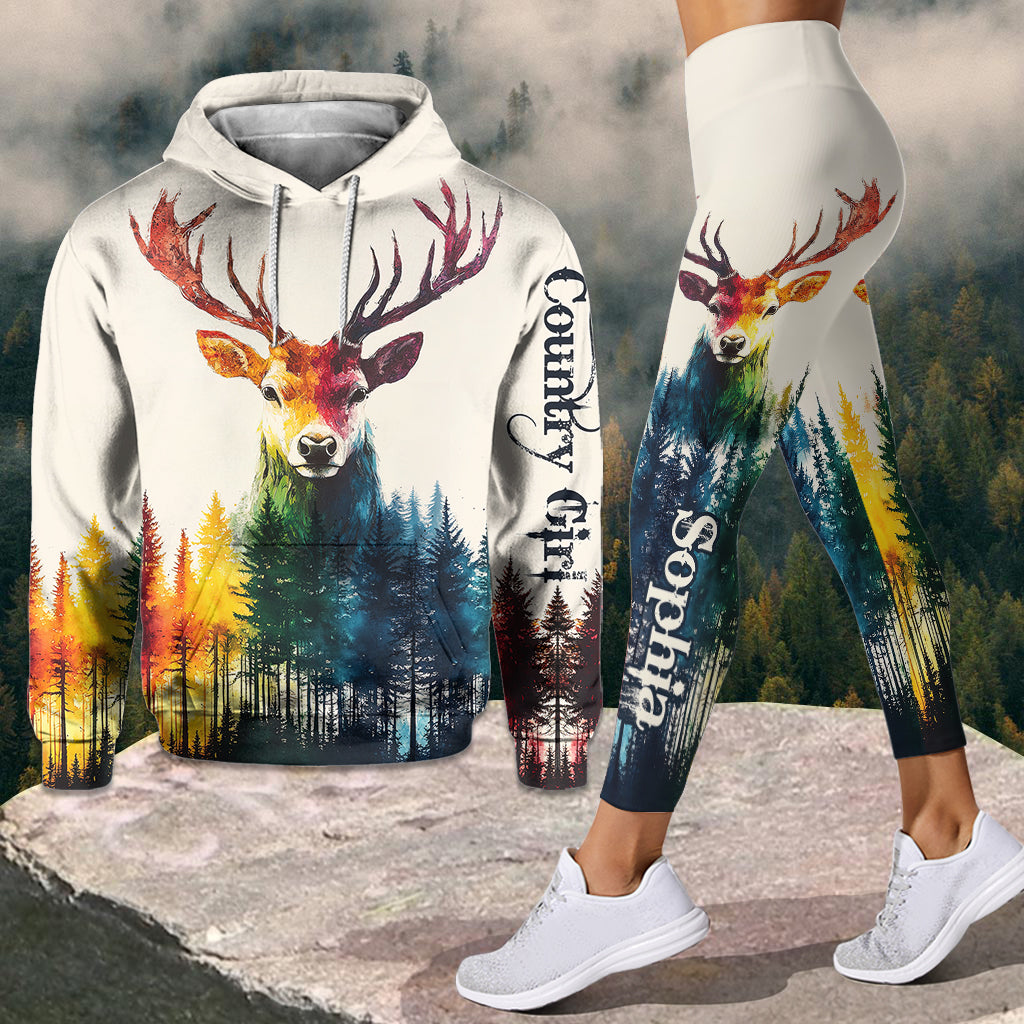 Fille de la campagne - Sweat à capuche et legging de chasse personnalisés