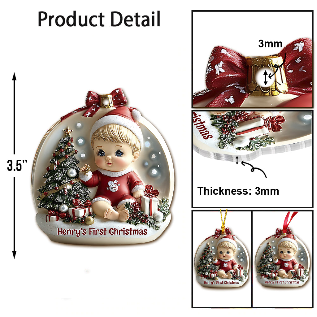 Premier Noël de bébé - Ornement personnalisé pour nouveau-né