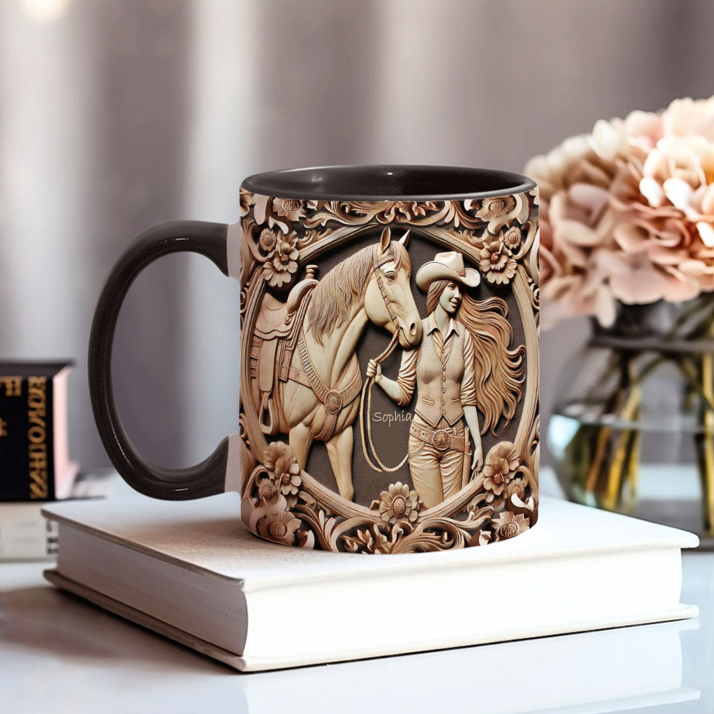 Mug personnalisé « Une fille et son cheval »