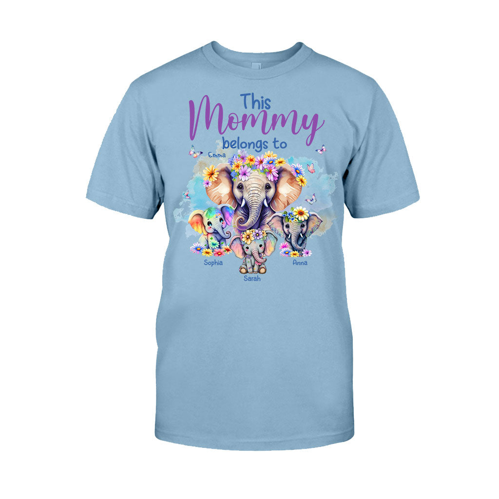 Éléphants à qui maman appartient - T-shirt et sweat à capuche personnalisés pour maman