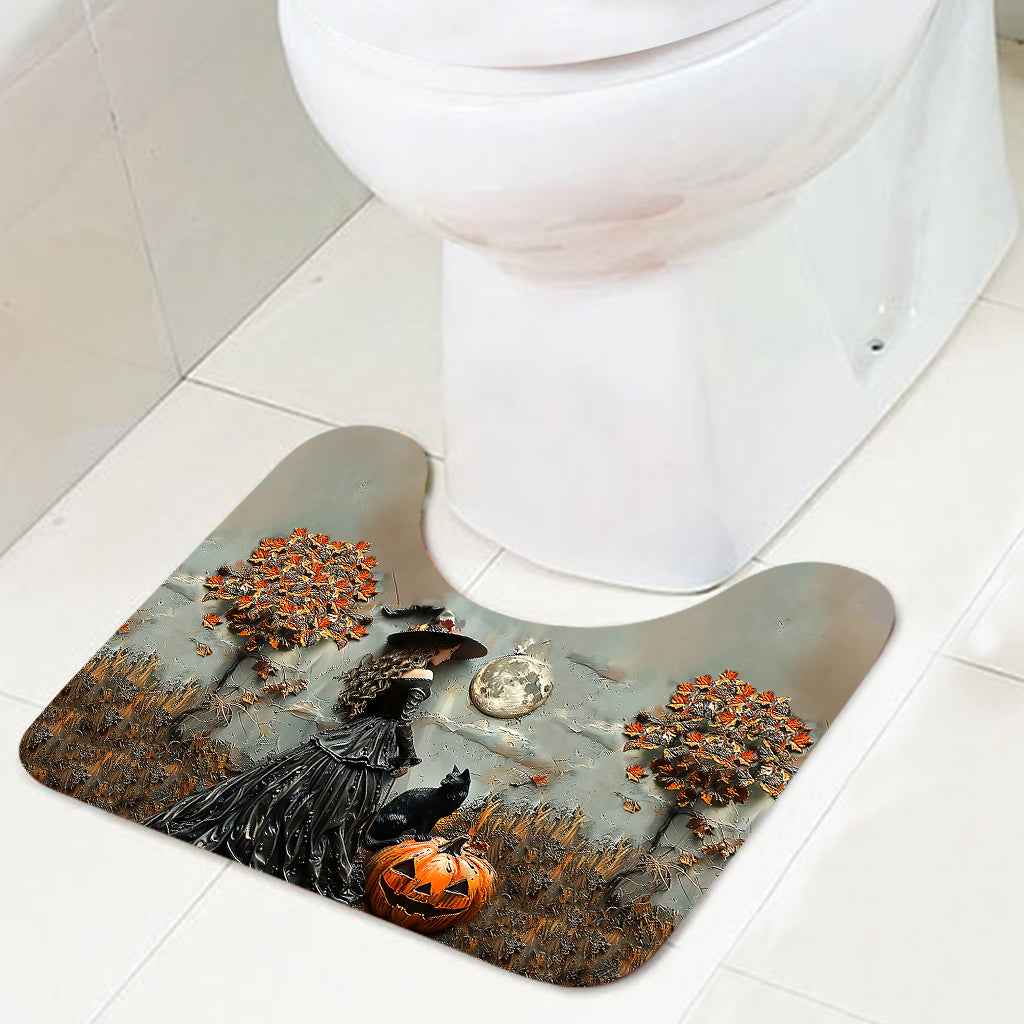 Ensemble rideau et tapis de bain sorcière magnifique