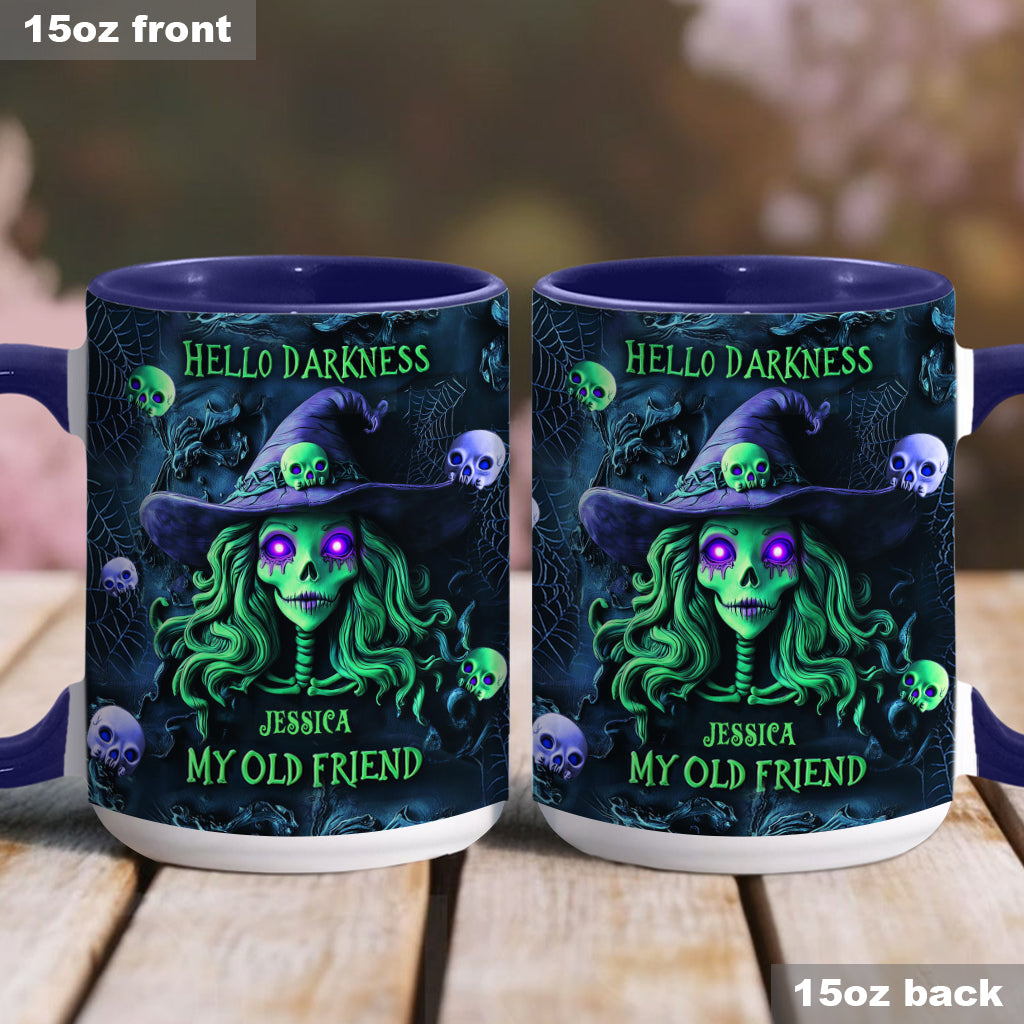 Bonjour les ténèbres, ma vieille amie - Mug personnalisé à l'effigie d'une sorcière