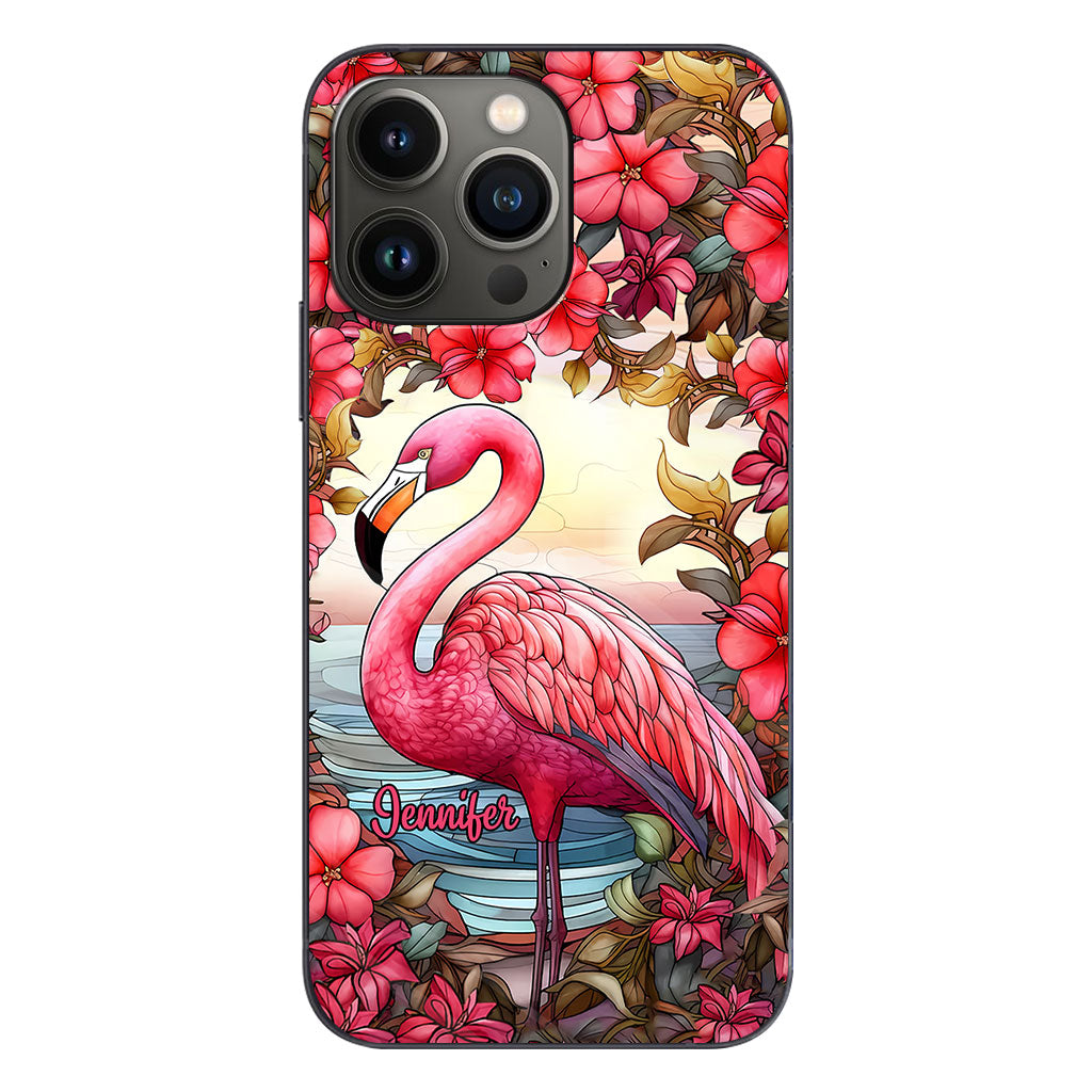 Coque de téléphone personnalisée flamant rose « J’adore les flamants roses »