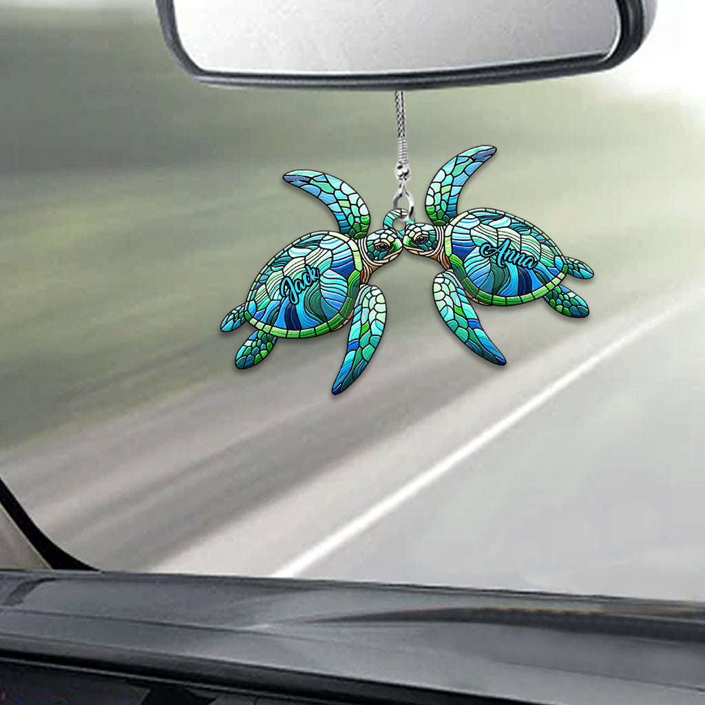 J'adore les tortues - Ornement de voiture tortue personnalisé