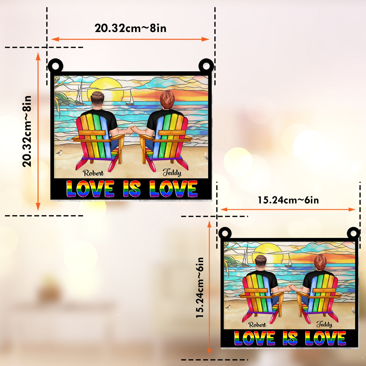Tu es la pièce manquante de mon puzzle - Attrape-soleil personnalisé pour fenêtre, symbole de soutien LGBT 