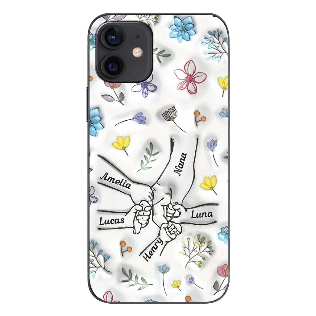 Mamie qui se tient la main - Coque de téléphone personnalisée pour grand-mère