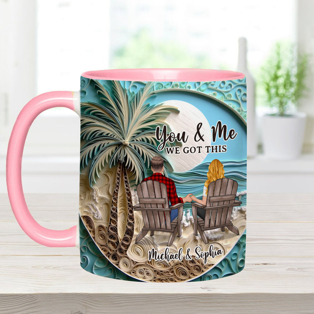 Mug personnalisé « Scène de plage » pour couple