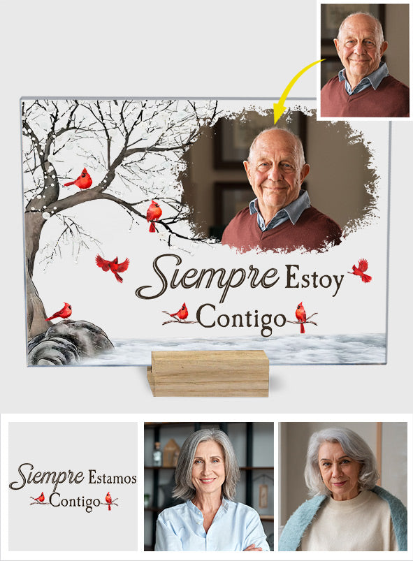 Siempre Estoy Contigo - Plaque Acrylique Transparente Commémorative Personnalisée