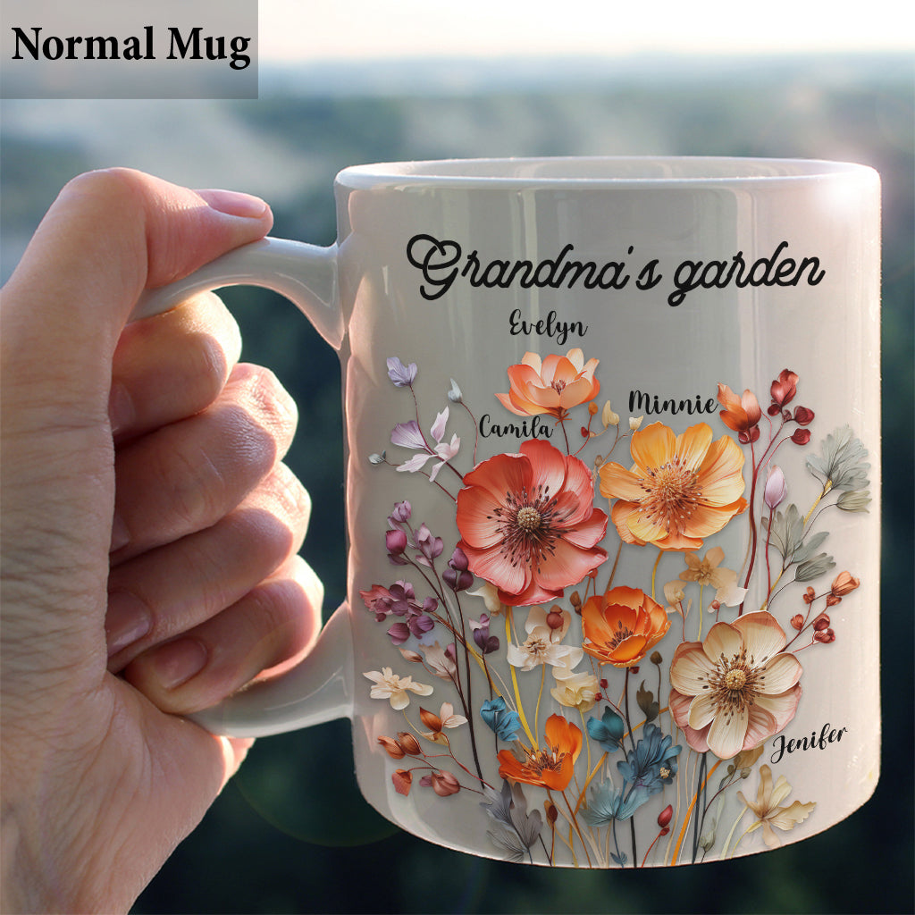 Le jardin de grand-mère - Mug personnalisé pour grand-mère