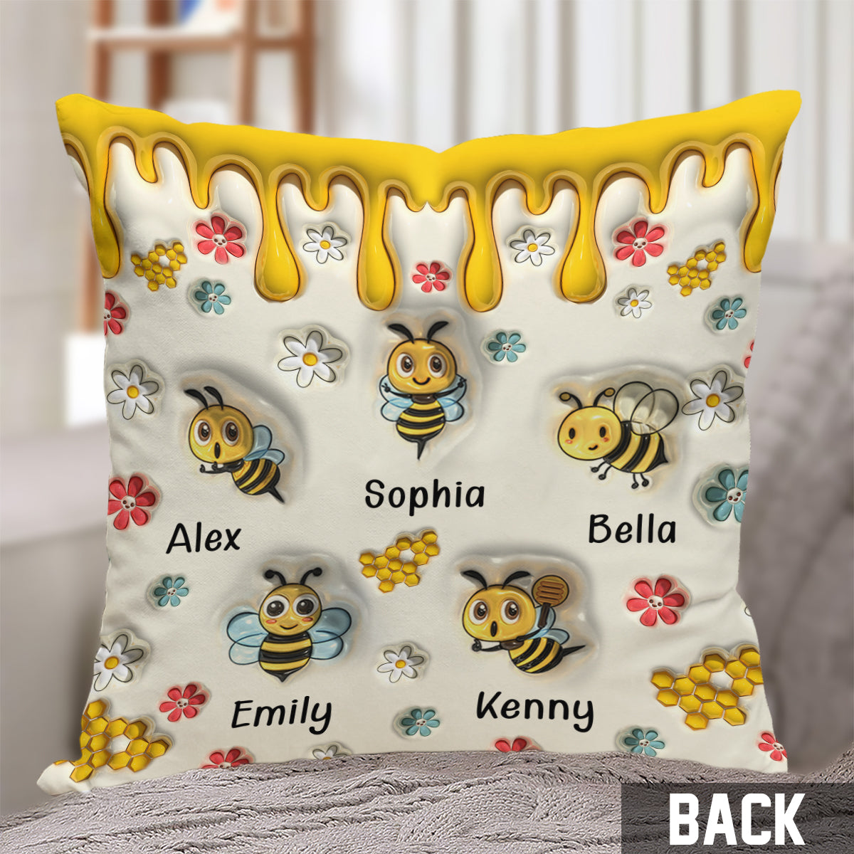 Les raisons de grand-mère d'être heureuse - Coussin décoratif personnalisé pour grand-mère