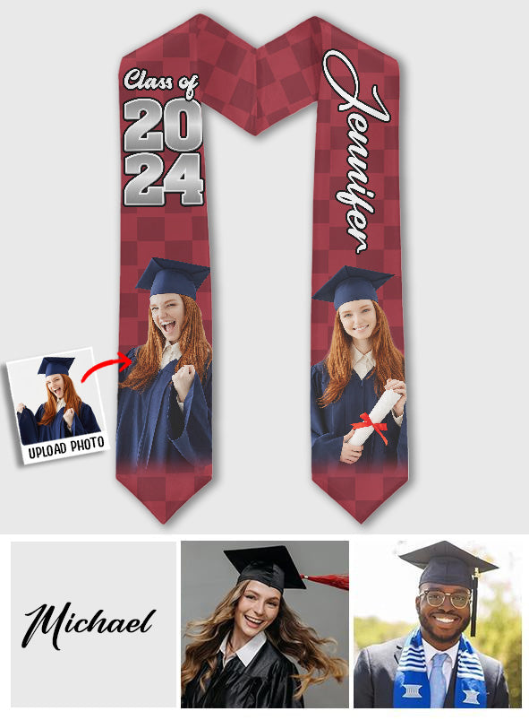 Photo Custom Graduation Stole Sash - Personalized Graduation Graduation Stole