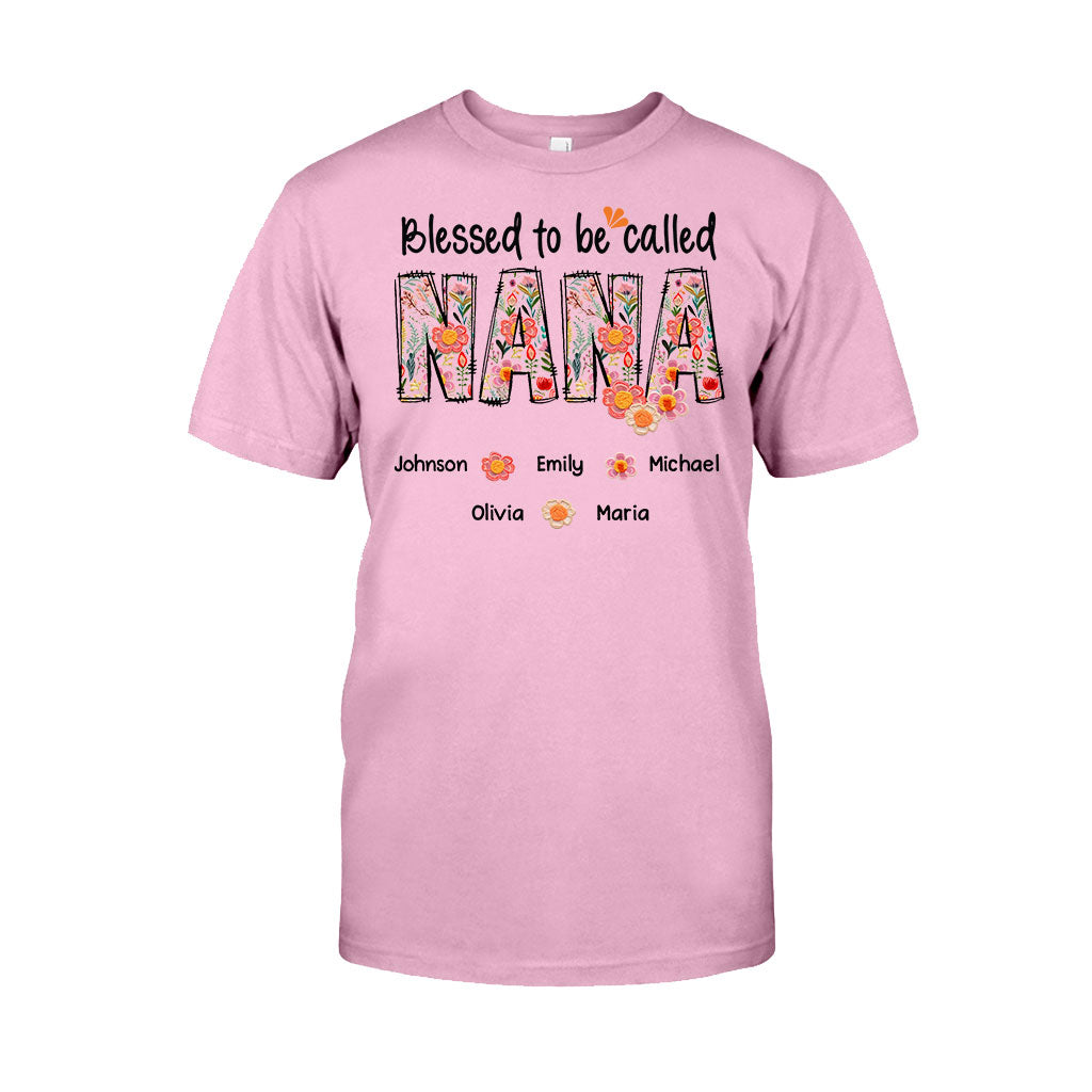 T-shirt et sweat à capuche personnalisés « Bénie d'être appelée Nana » style floral