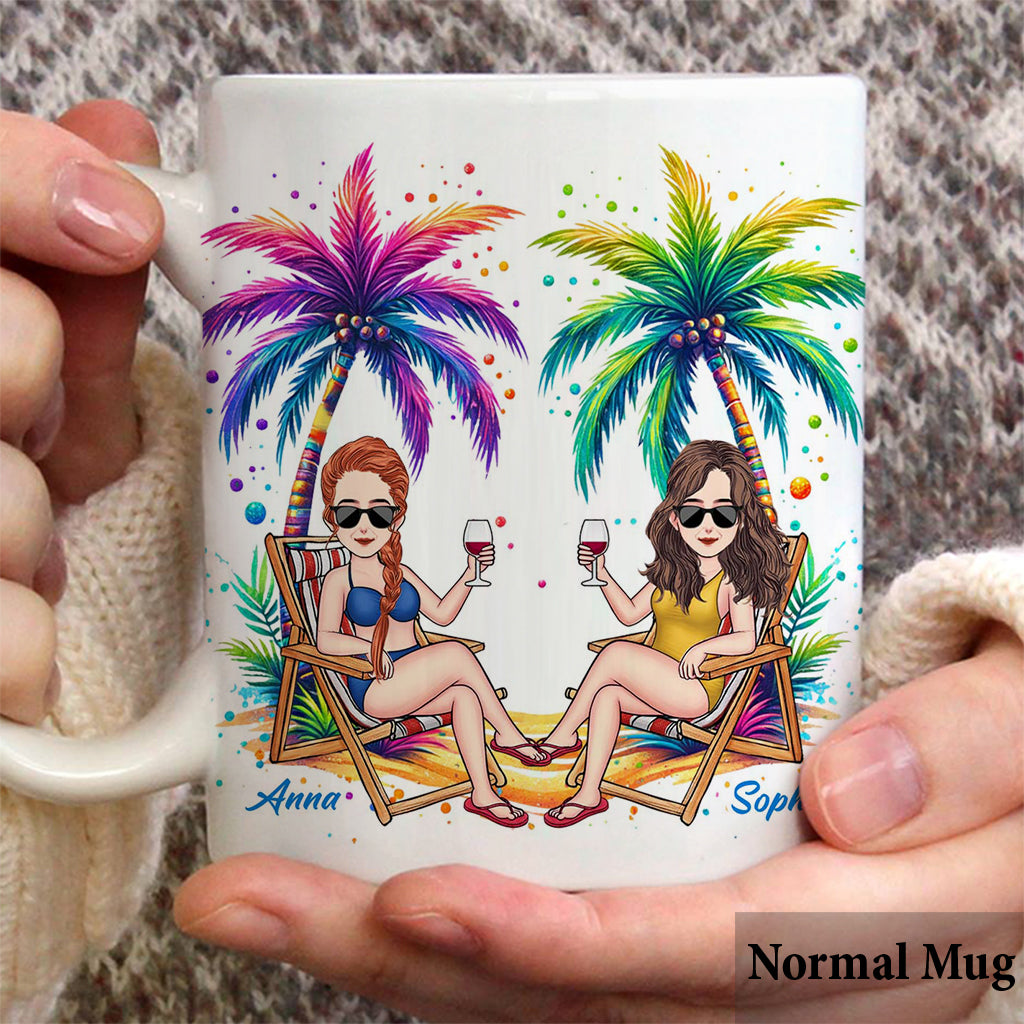 Besties Forever Summer Vibes - Personalized Sea Lover Mug