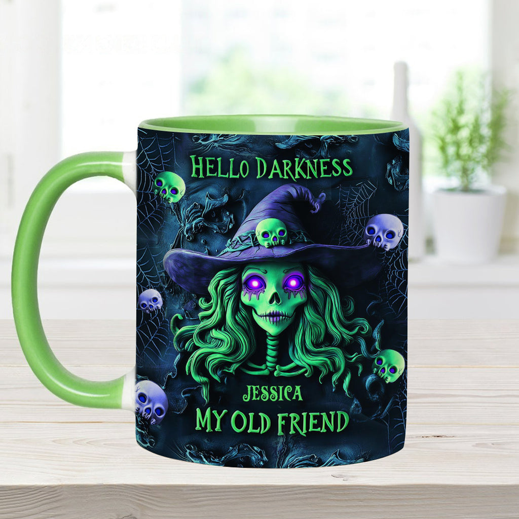 Bonjour les ténèbres, ma vieille amie - Mug personnalisé à l'effigie d'une sorcière