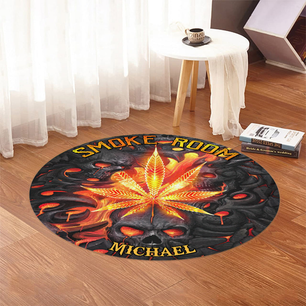 Tapis rond personnalisé pour fumoir - Weed Room