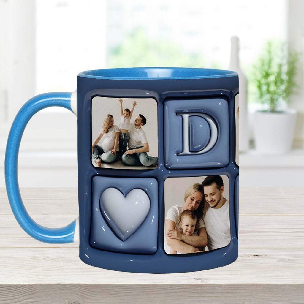 Upload Photo Father And Children - Personalized Father Accent Mug
