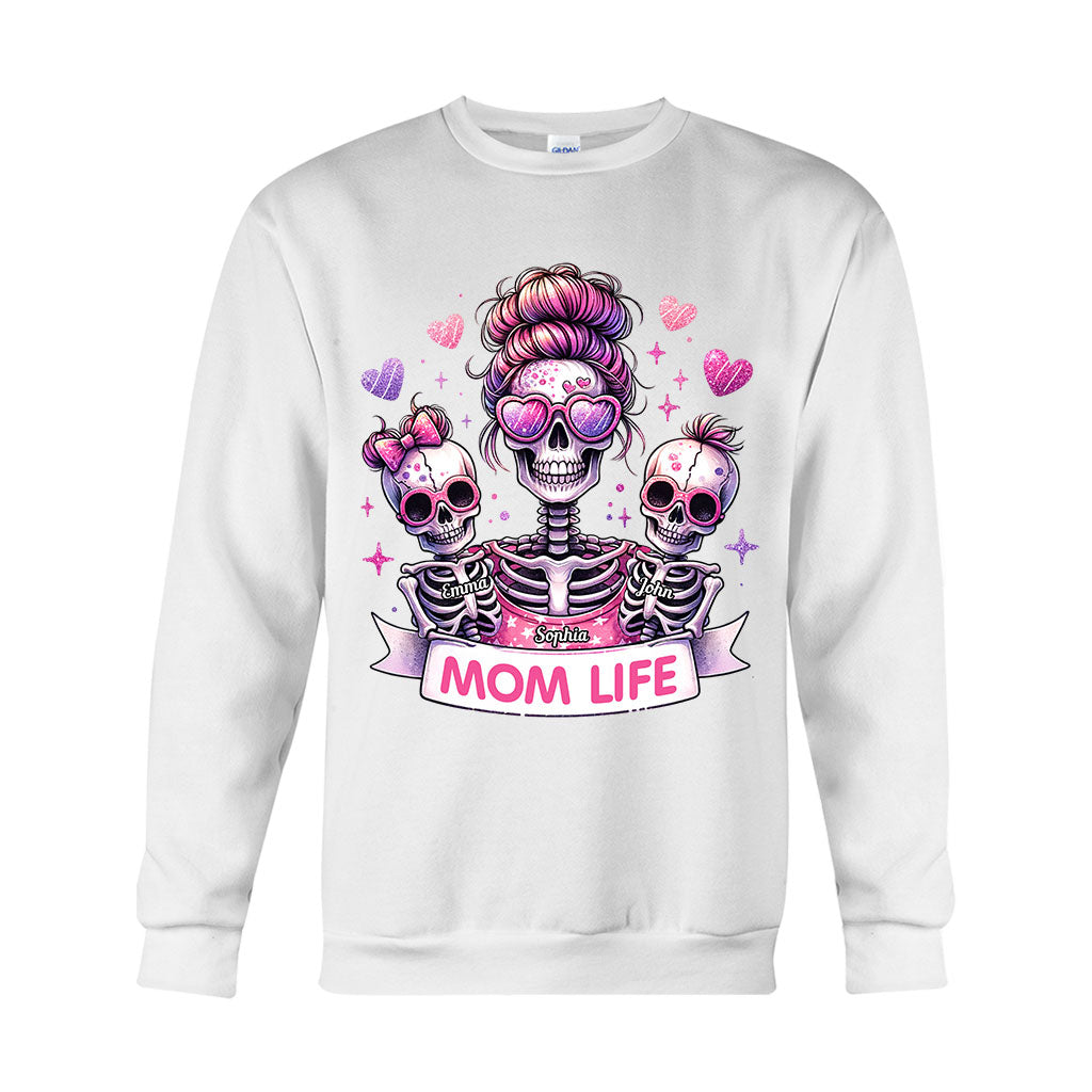 Vie de maman - T-shirt et sweat à capuche personnalisés avec tête de mort