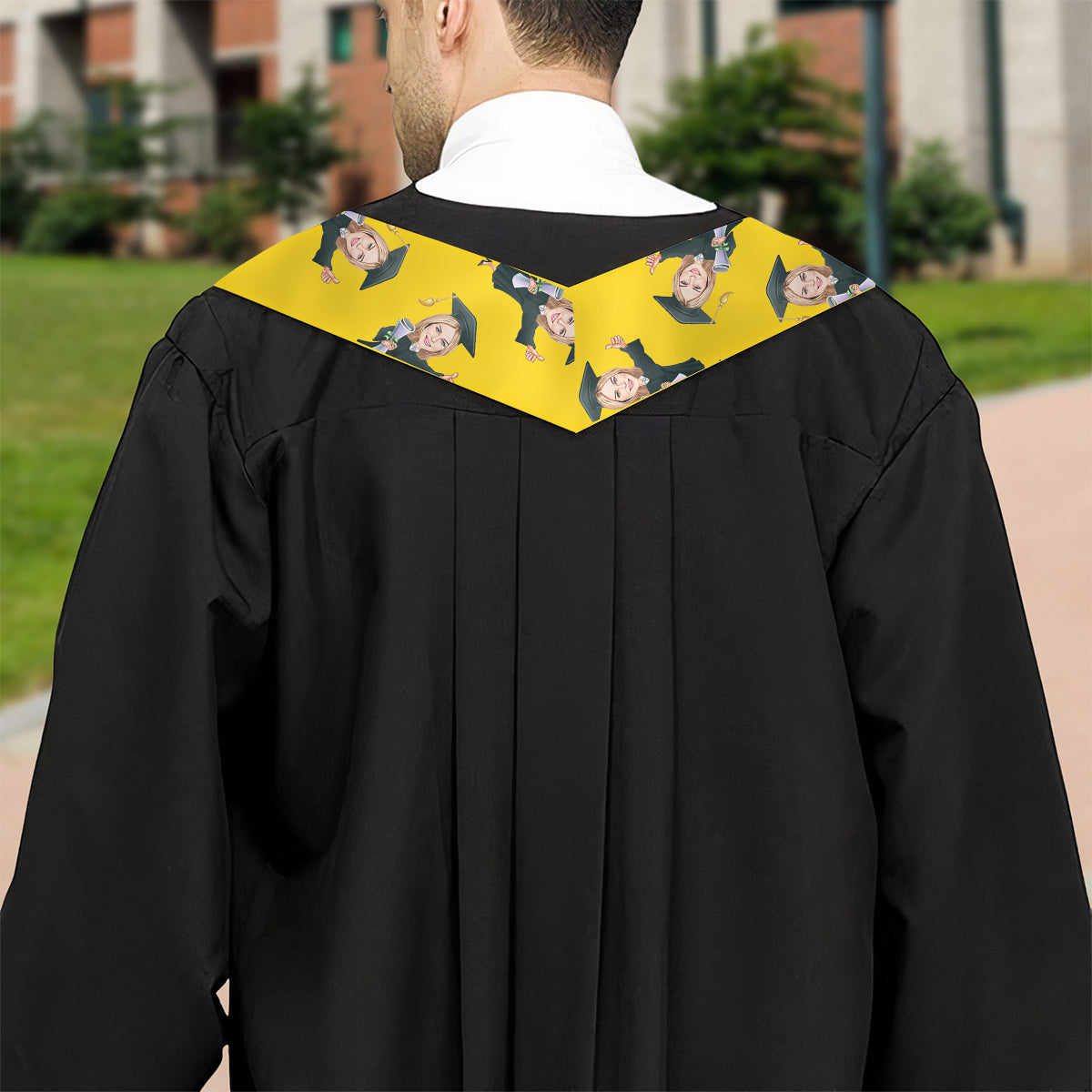 Caricature Funny Character - Personalized Graduation Graduation Stole