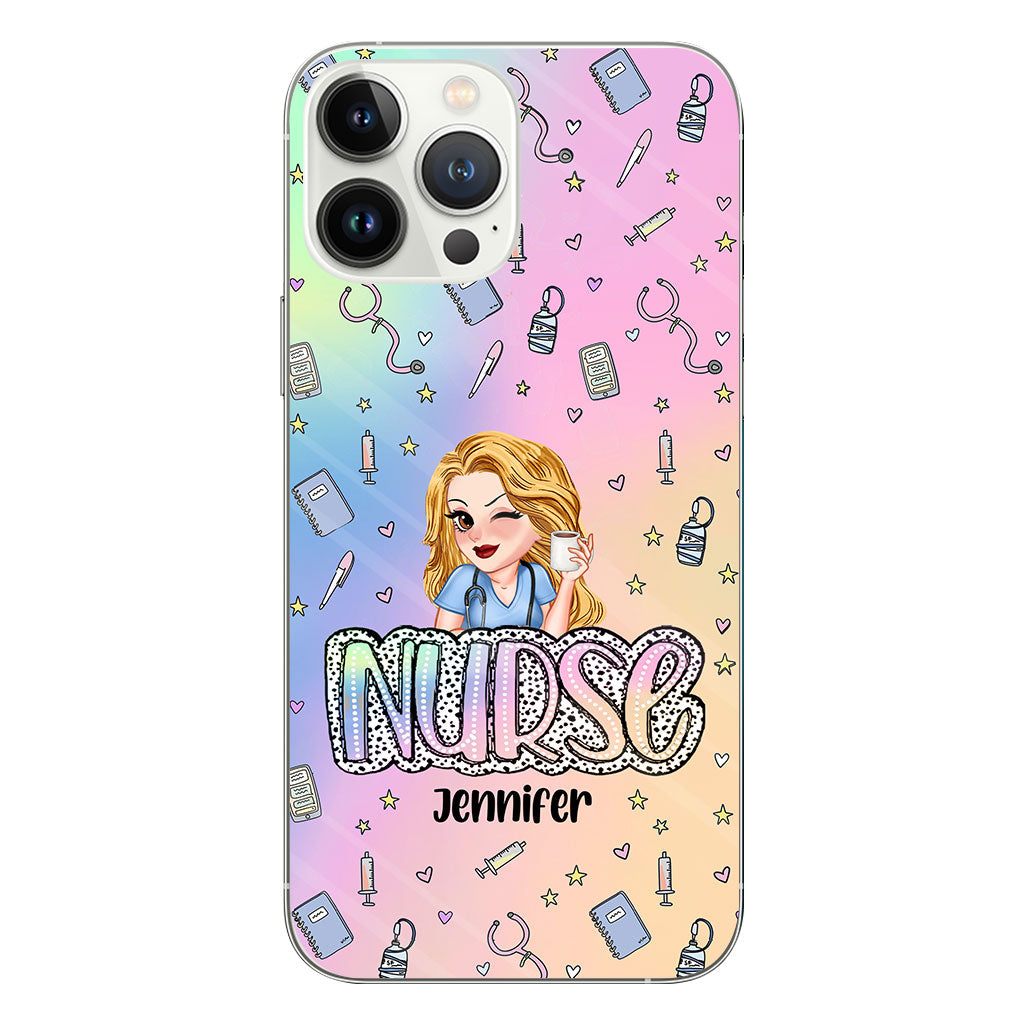 Vie d'infirmière - Étui de téléphone transparent personnalisé pour infirmière