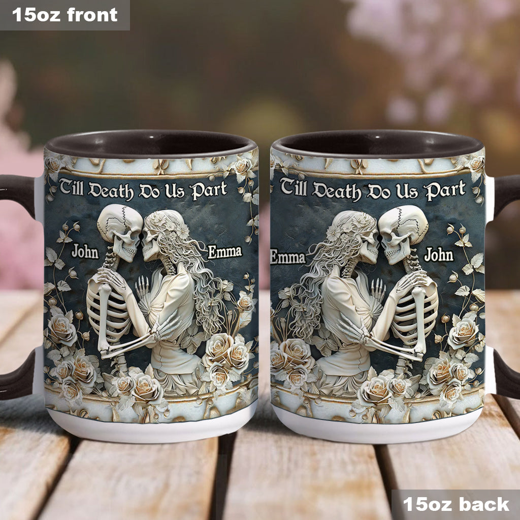 Till Death Do Us Part - Personalized Skull Accent Mug