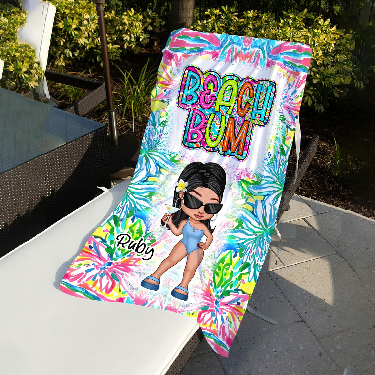 Serviette de plage personnalisée « Amoureux de la mer » - Beach Bum