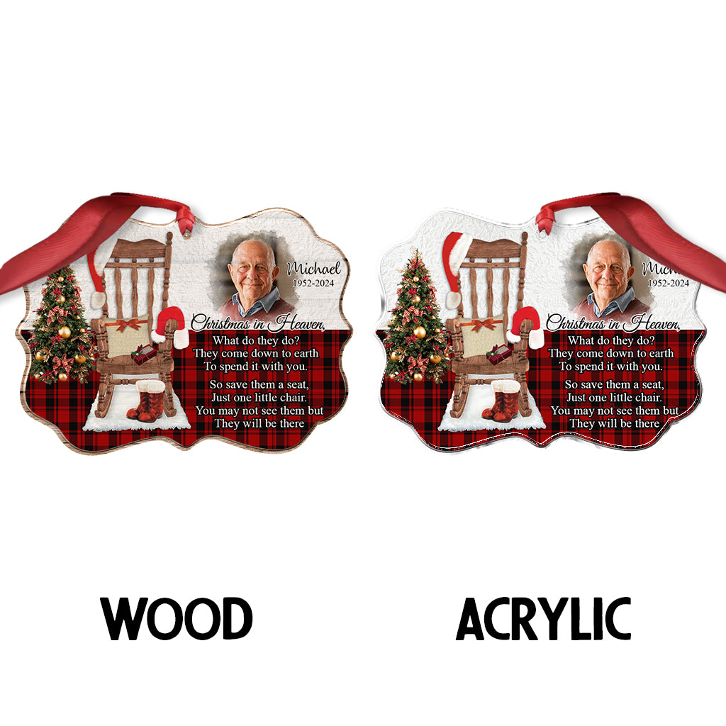 Noël au paradis - Ornement commémoratif personnalisé en forme de pièce de monnaie