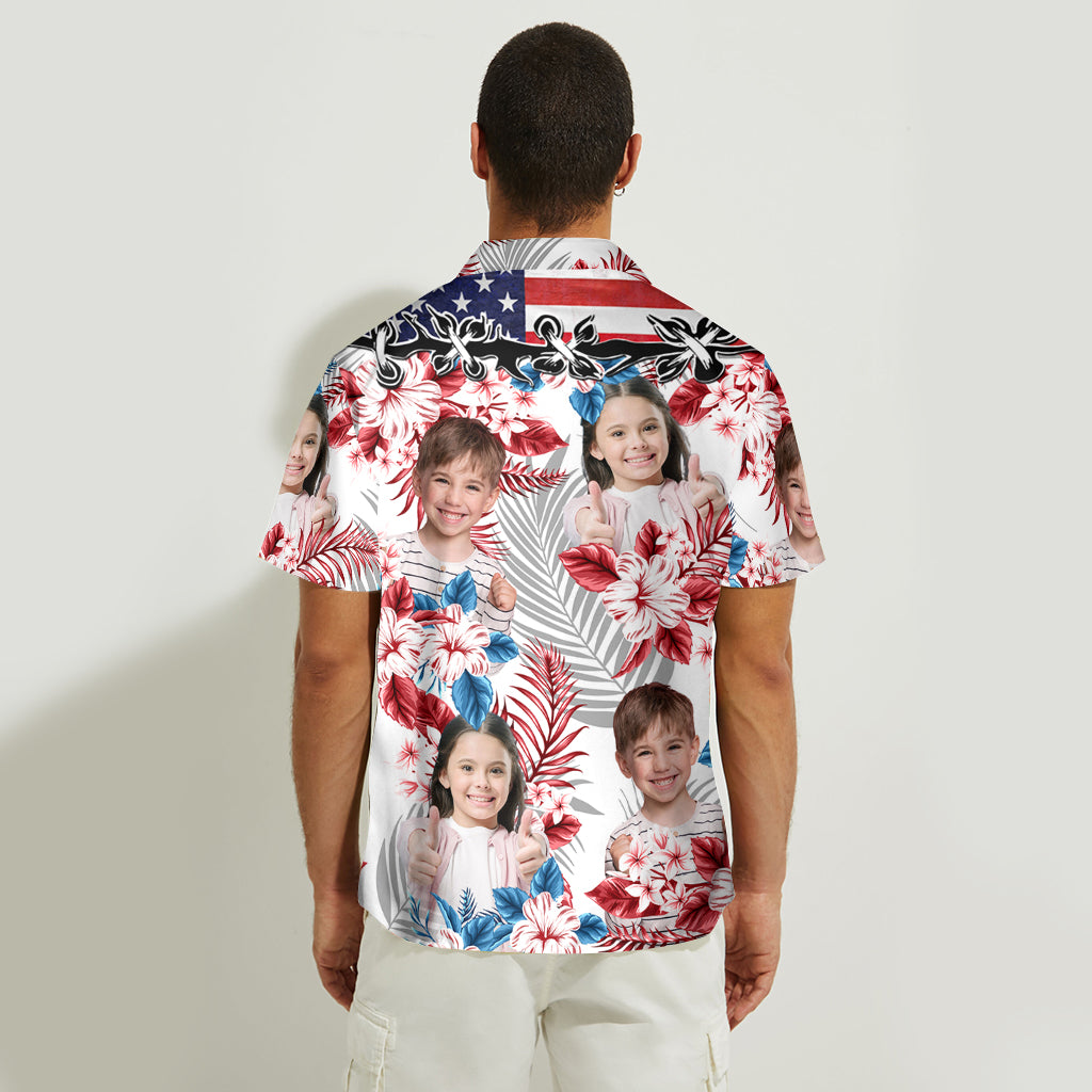 T-shirt du 4 juillet avec photo - Chemise hawaïenne personnalisée pour papa