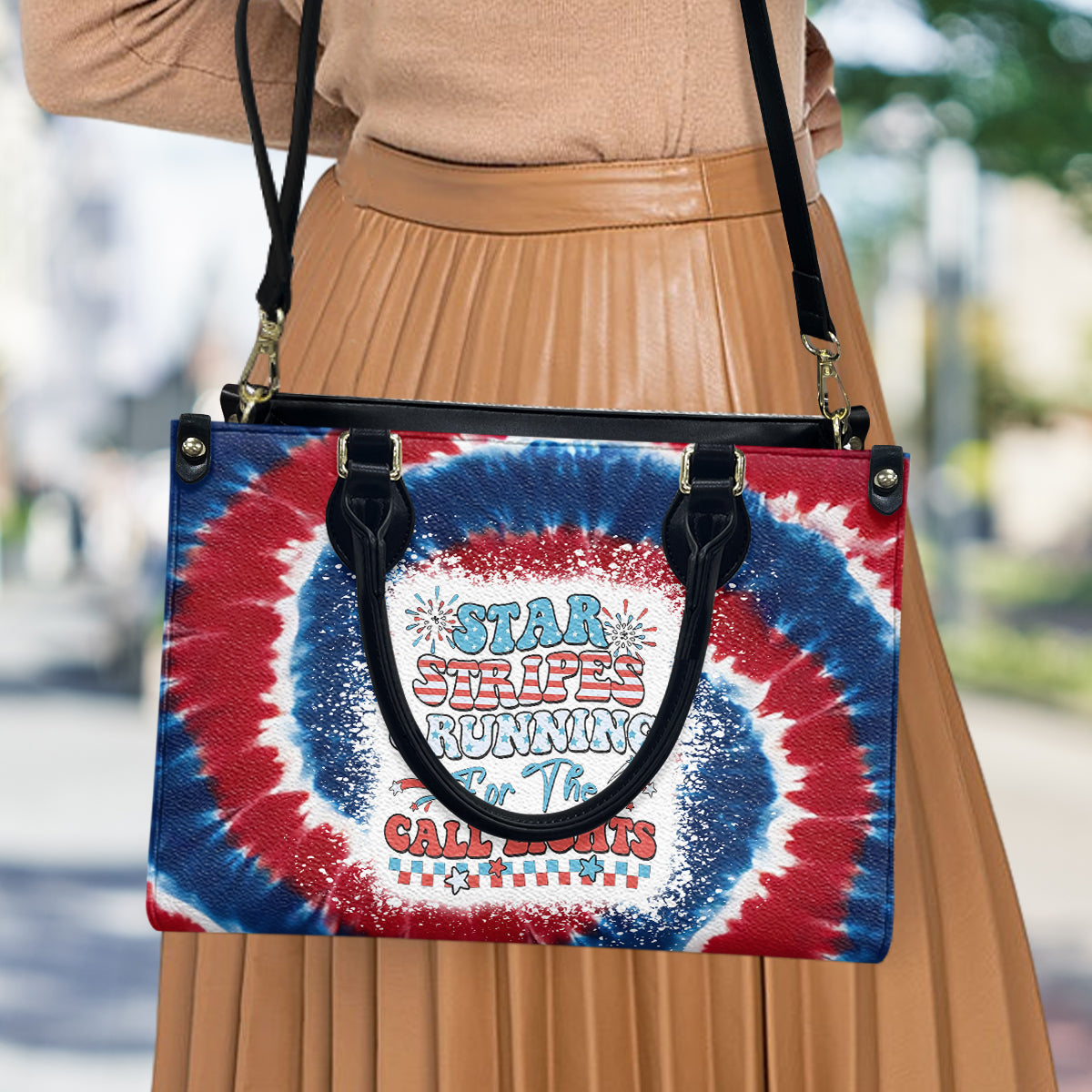 Sac à main en cuir personnalisé pour infirmière, idéal pour la fête du 4 juillet