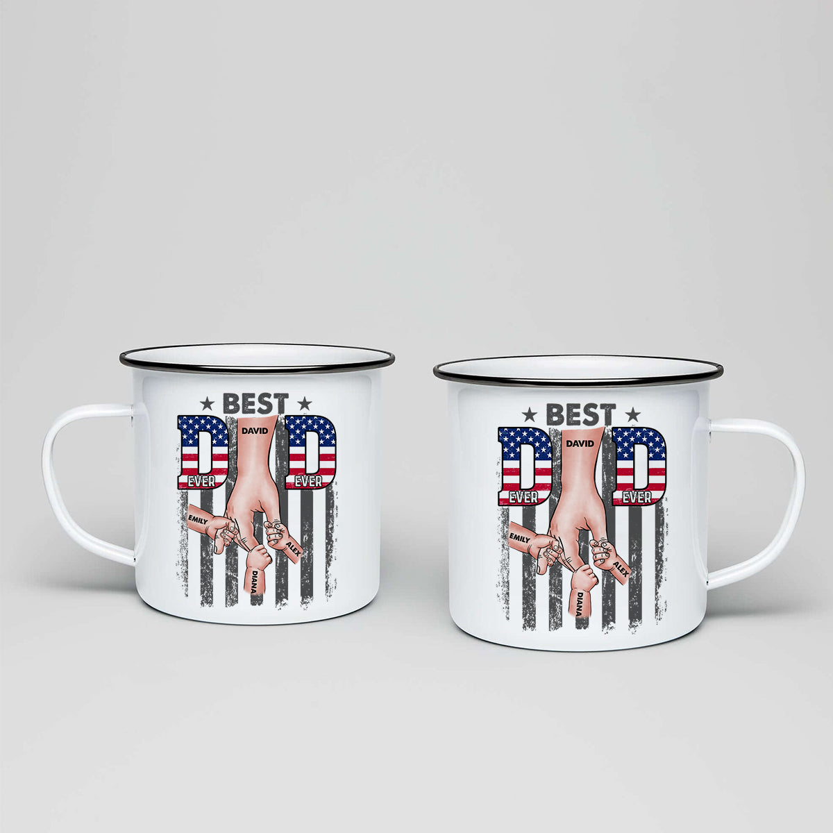 Meilleur papa du monde - Mug émaillé personnalisé « Meilleur papa du monde »