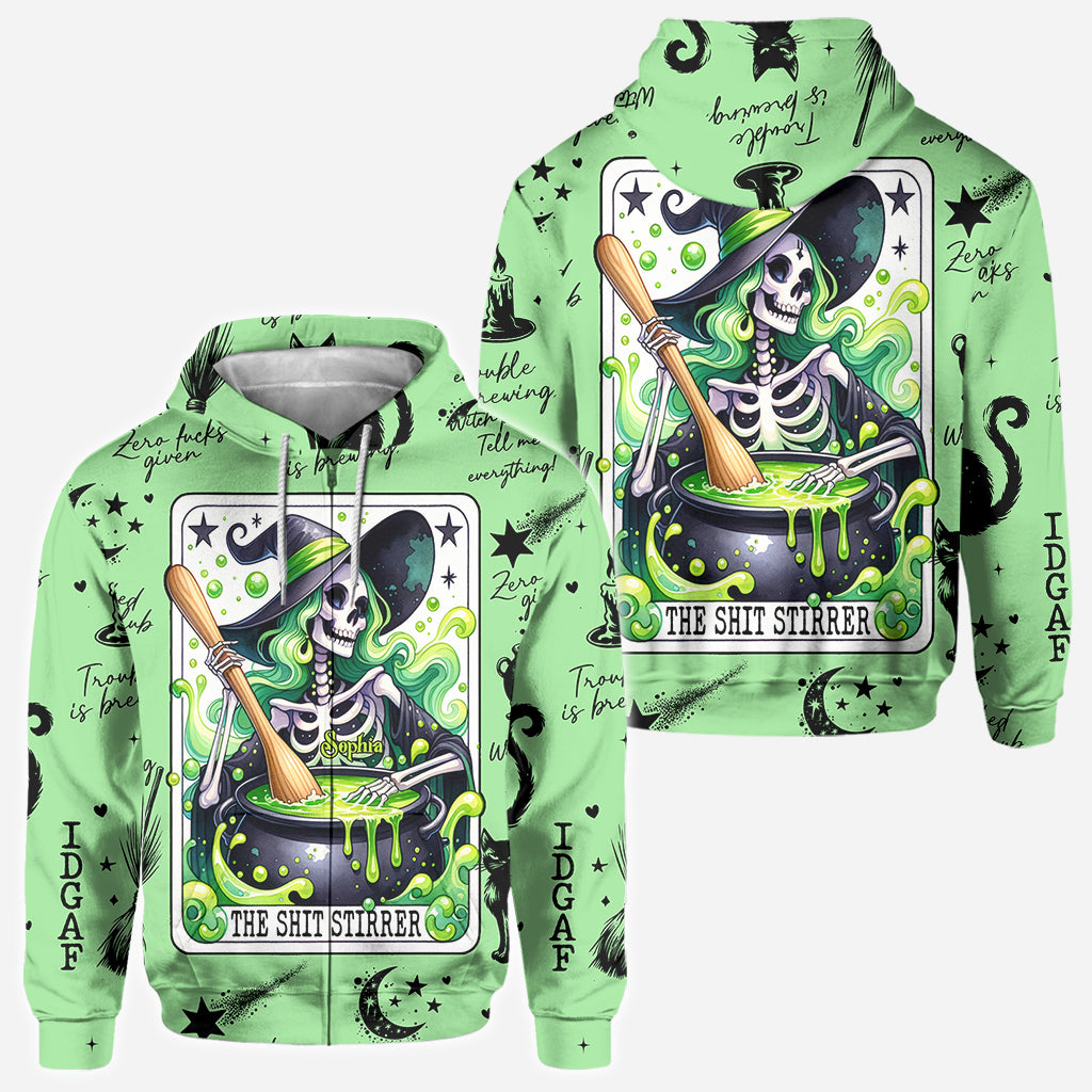 T-shirt personnalisé « La faiseuse de troubles » - Sorcière intégrale