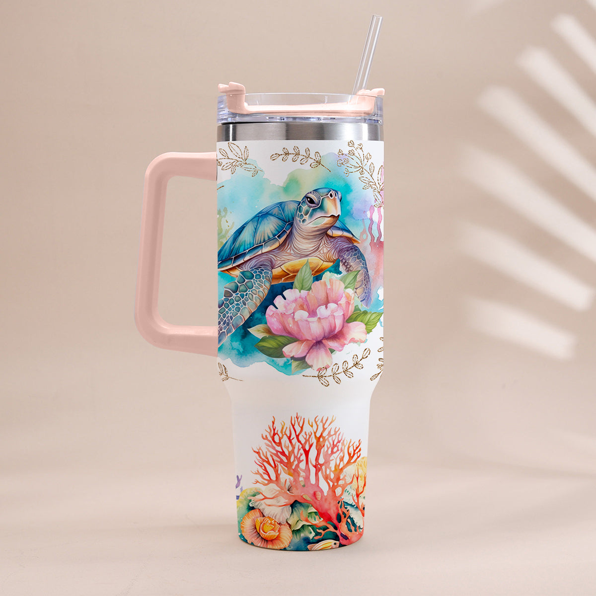 Gobelet isotherme personnalisé « Tortues » avec anse