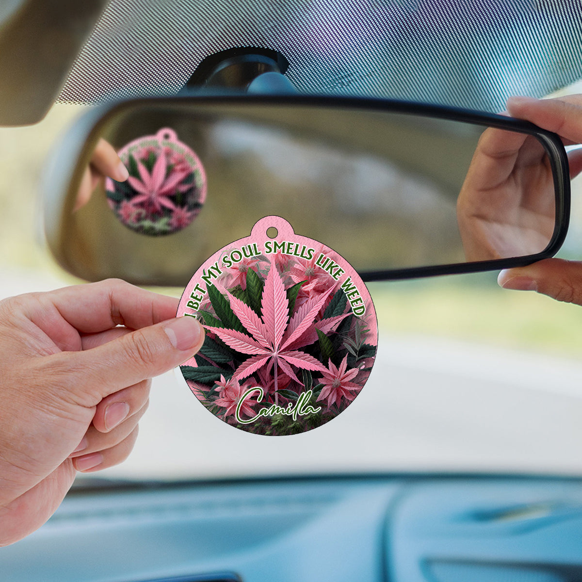I Bet My Soul Smells Like 420 - Personalized Weed Circle Air Freshener