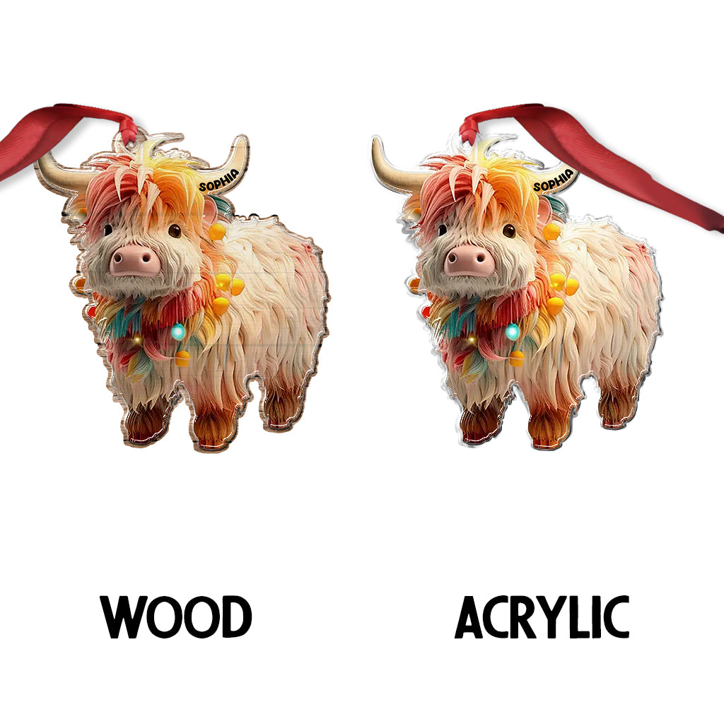 Love Highland Cows - Personalized Custom Shaped Ornament
