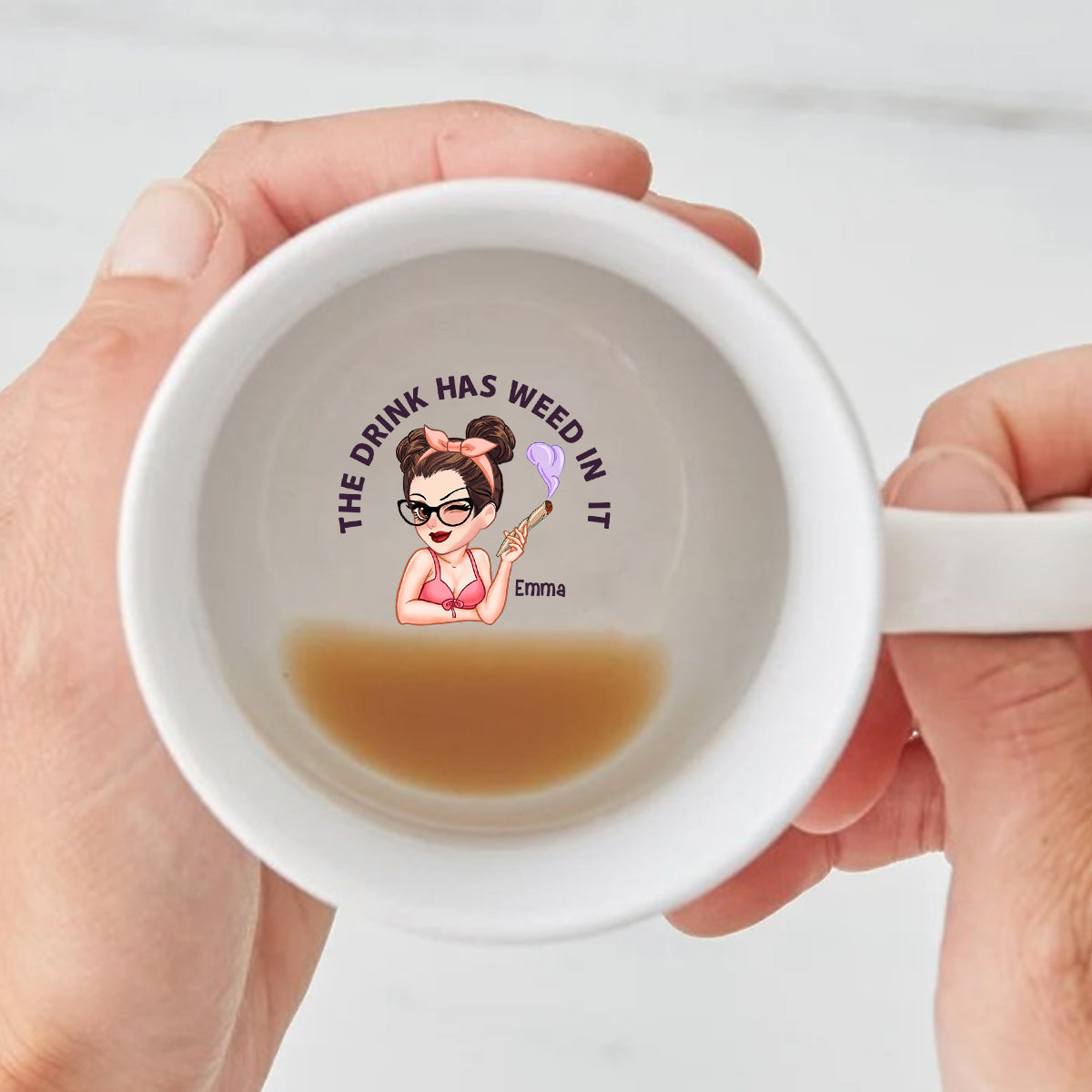 Puzz Puzz Pass - Mug personnalisé avec message caché sur le thème du cannabis
