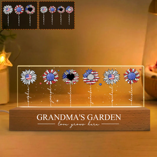 Veilleuse LED personnalisée « Le jardin de grand-mère »